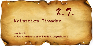 Krisztics Tivadar névjegykártya